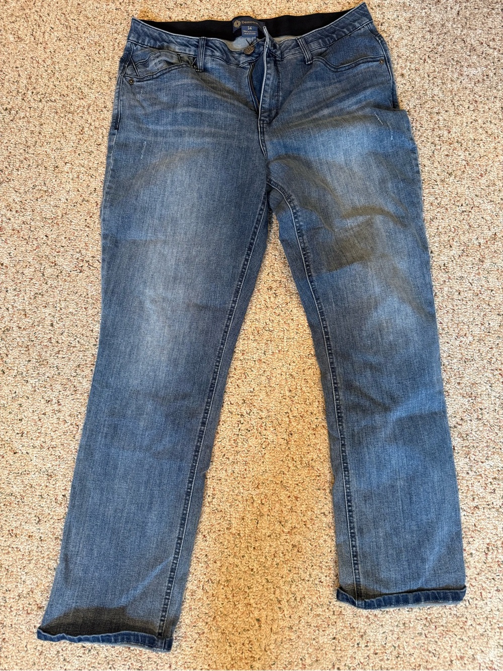 Classic Women's Democracy Girlfriend Cropped Blue Jeans size 14